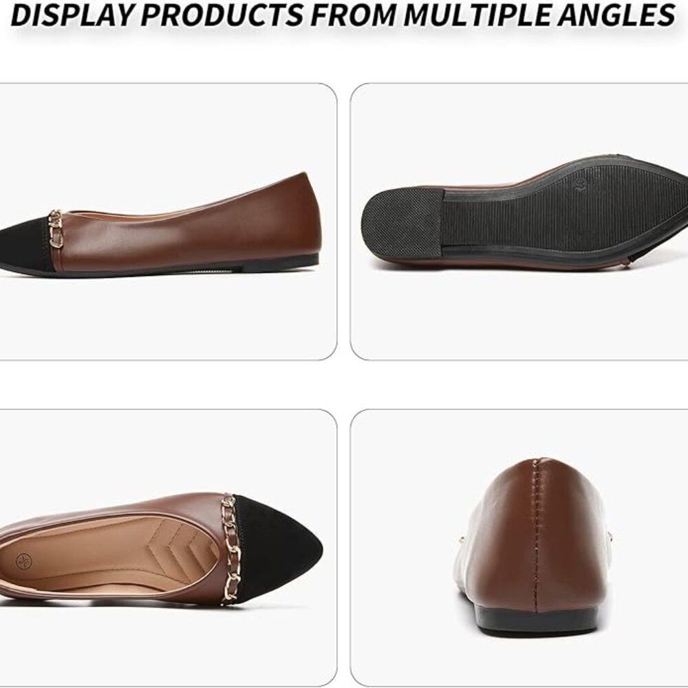 Women's Black Flats Shoes - Picture 6 of 9